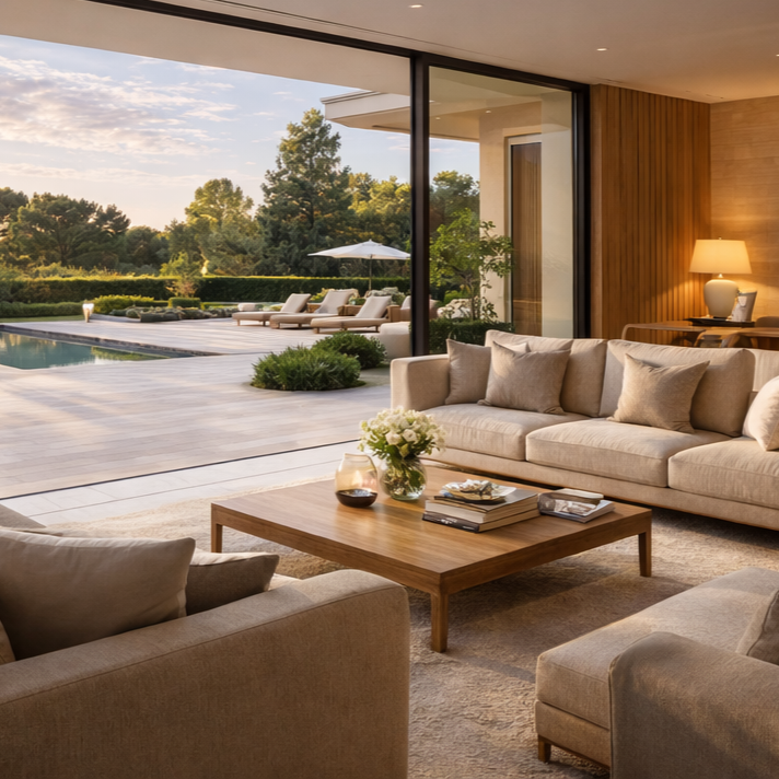 Sala de estar con vista al jardín - copia